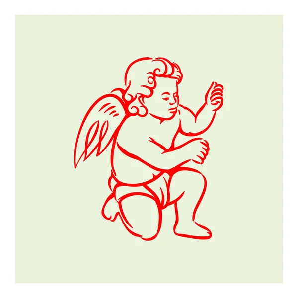 レトロ天使のベクトル — ストックベクタ