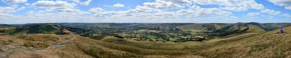 Beautiful Panoramic Landscape Peak District National Park Derbyshire United Kingdom — Stock Photo, Image