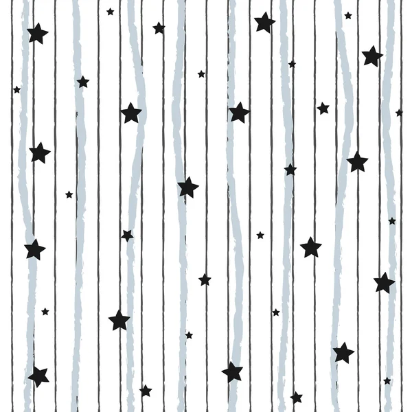 Étoile noire avec fond rayé gris abstrait . — Image vectorielle