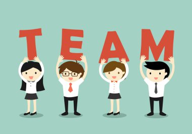 İş kavramı, ekip çalışması kavramı. Vektör çizim.