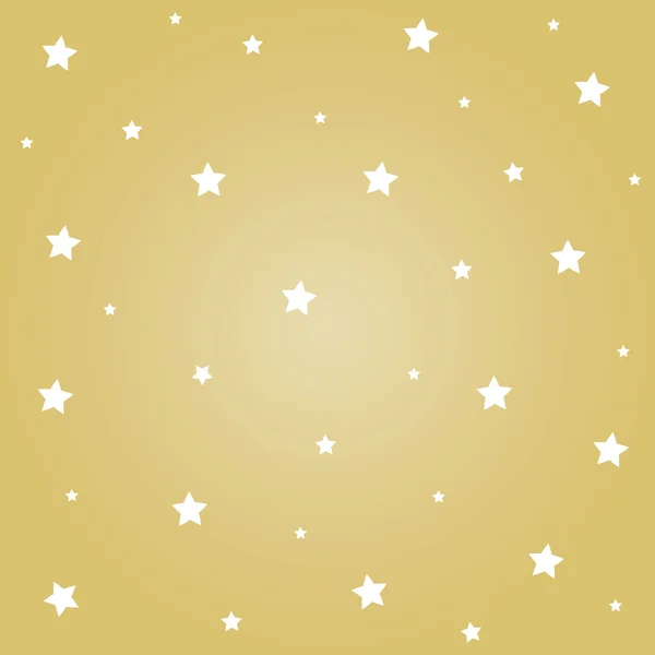 Étoiles blanches avec fond d'or pour le festival de Noël . — Image vectorielle