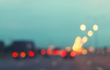 Vintage bulanıklık veya bokeh trafik ışığı. Web tasarımı için vintage arka plan.