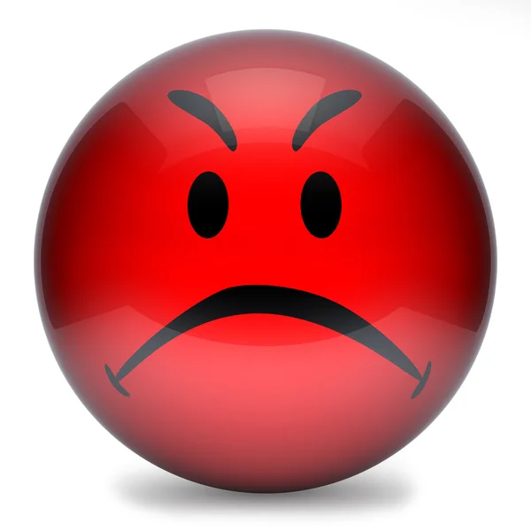 Smiley red angry 3d — Stock Photo, Image