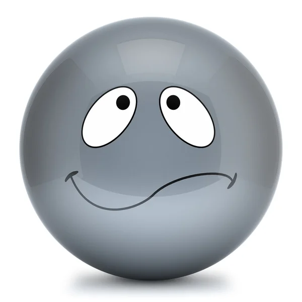 Cinza smiley 3d emoticon — Fotografia de Stock