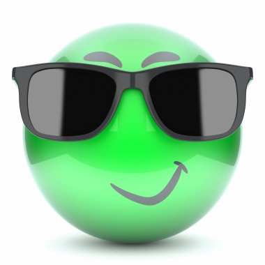 Yeşil gülen surat, ifade ile 3d gözlük