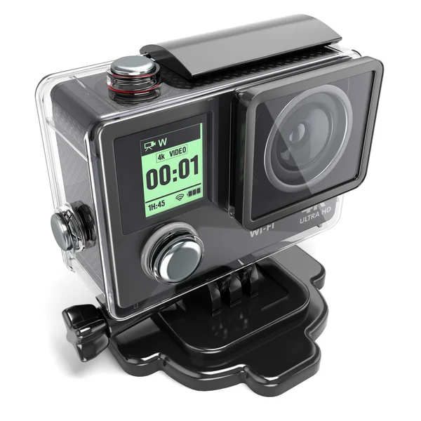 Action camera 4K  for extreme video recording in a plastic box 3 — Stock Photo, Image