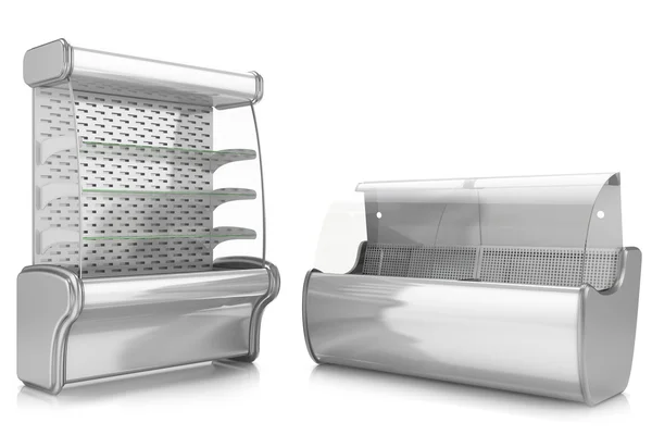2 つの冷蔵陳列ケース縦と横 — ストック写真