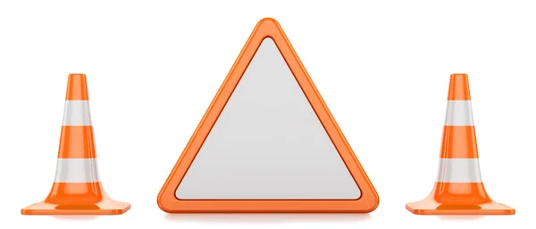 Traffic cones, triangle — Stock Photo, Image