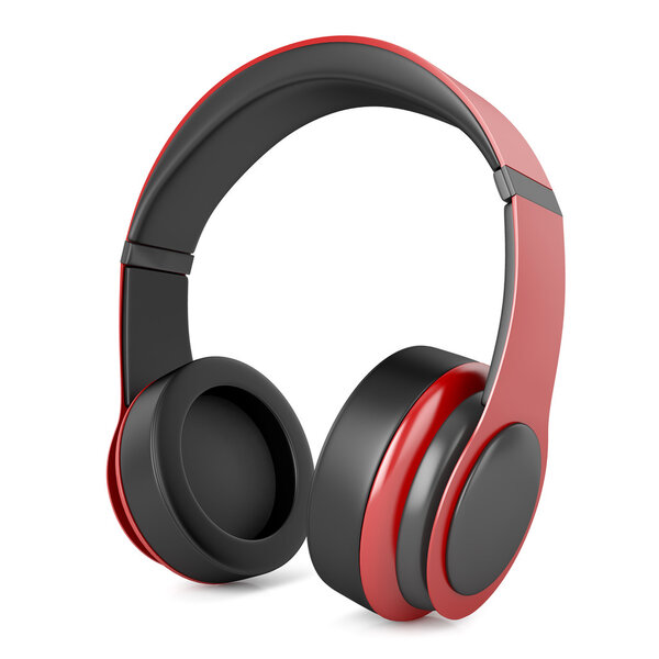 Auriculares rojos — Foto de Stock