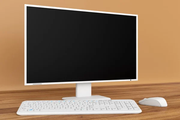 Monitor, klávesnice a myš — Stock fotografie