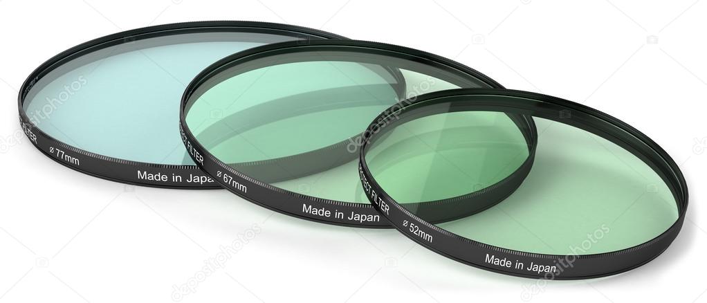 filters to protect the lens isolated on white background