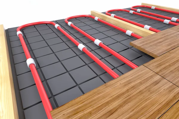Pipes for floor heating — Stock Photo, Image