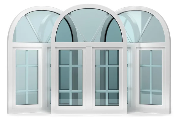 Три вікна з арками — стокове фото