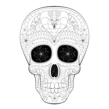 Dia de Muertos dövme kafatası gün Kobra ile Dead