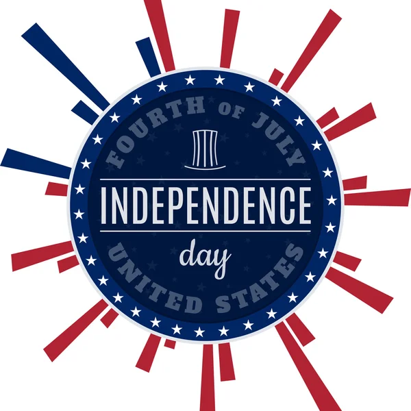 Sztuka projektowania dla czwartego lipca Dzień Niepodległości Usa. Zaprojektowany w tradycyjnym amerykańską flagę kolory i elementy retro. — Wektor stockowy