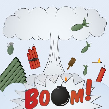 Explosion big bang - cartoon clipart