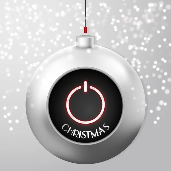 Різдвяний бал з кнопки «живлення» — стоковий вектор