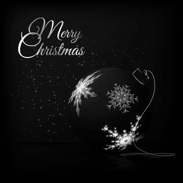 Boules de Noël transparentes avec flocons de neige — Image vectorielle