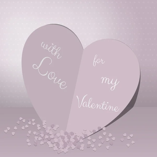 Абстрактные открытки с бумажными сердцами и конфетти. День Святого Валентина — стоковый вектор