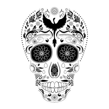 Dia de Muertos dövme kafatası süslü gün Dead