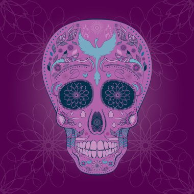 Dia de Muertos dövme kafatası süslü günün Dead seamless modeli