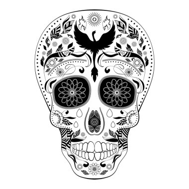 The Dead Full Dia de Muertos dövme kafatası günü