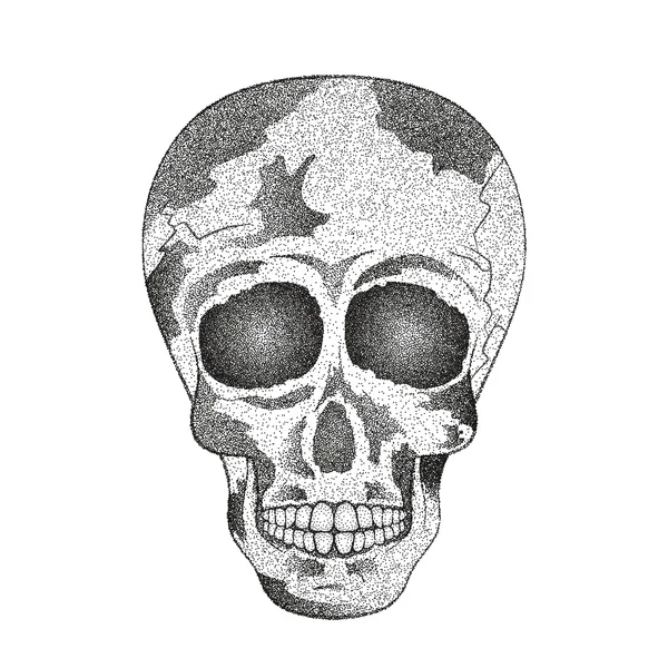 Vintage människans kranium. Tatuering. Day of The Dead — Stock vektor