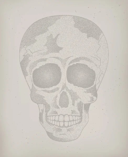 Vintage menselijke schedel. Tattoo Poster Day of The Dead — Stockvector