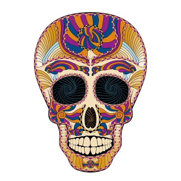 Día de Muertos Tatuaje Calavera Día de los Muertos Colorido — Archivo Imágenes Vectoriales