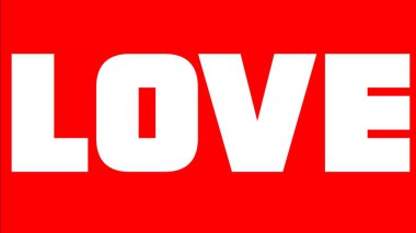 düz arkaplanda kırmızı ve beyaz sözcük