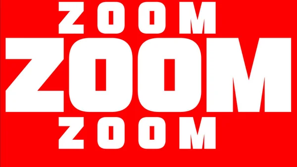 Zoom Rojo Palabras Blanco — Foto de Stock