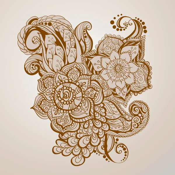 Kına dövme çiçek ve yaprakları