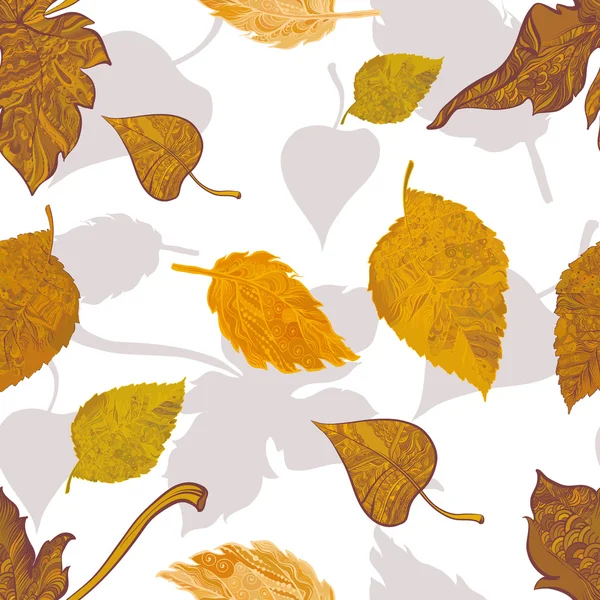 Wzór jesień liść na białym tle — Wektor stockowy