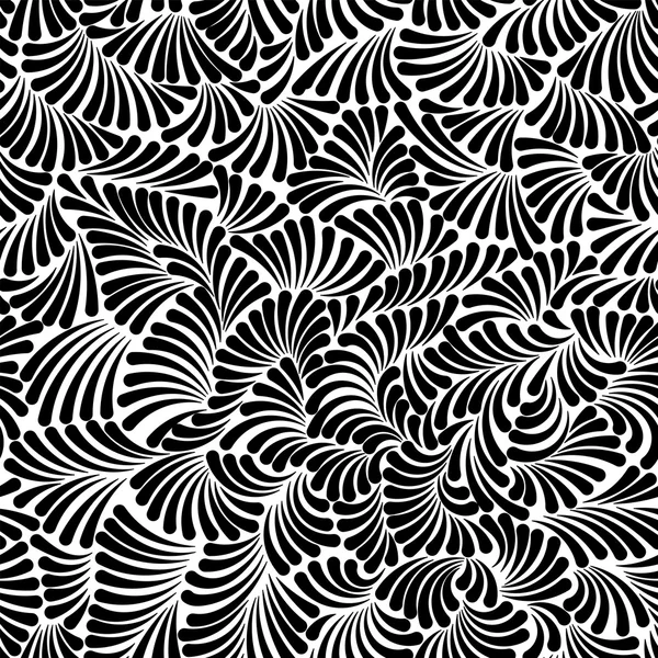 Pola ornamen abstrak hitam dan putih tak beraturan - Stok Vektor