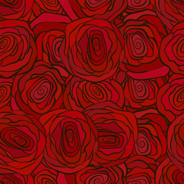 Red roses seamless pattern for valenine s day romantic wallpaper — Stock Vector