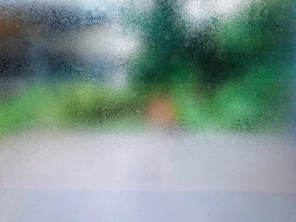 Vatten Droppar Ånga Regn Fönsterglas Efter Regnet — Stockfoto