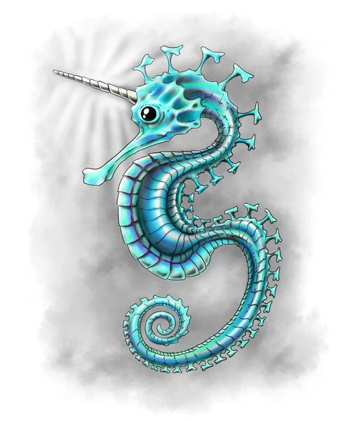 Seahorse Nacre Cool Colors — Stock Photo, Image