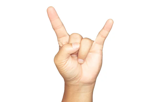 Porträtt Hand Finger Två Upp Asiat Symbol Eller Ikoner För — Stockfoto