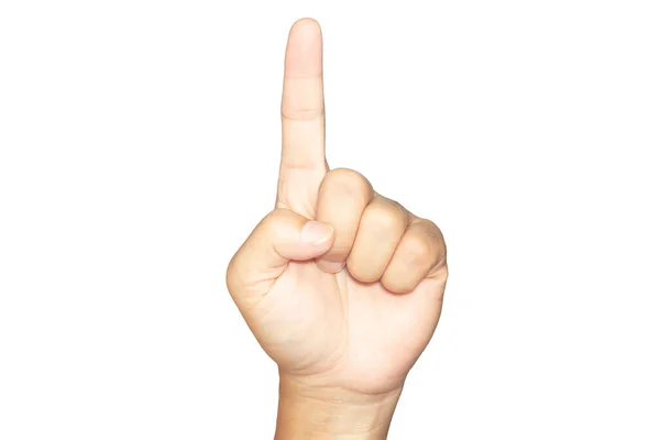 Портрет Пальца Руки Один Большой Палец Вверх Азиата Является Символом — стоковое фото