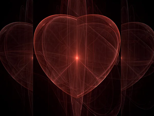 Abstract digitally generated image glowing hearts — Zdjęcie stockowe