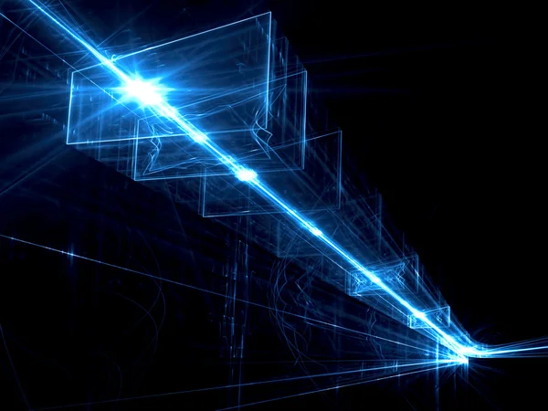 Dijital olarak oluşturulan ışığın soyut arka plan ışınları