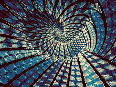 Soyut sarmal tünel dijital olarak oluşturulan görüntü