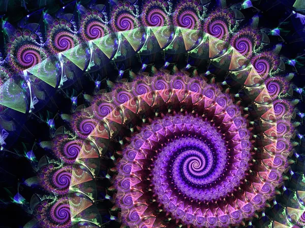 Fractal spiral background - abstract digitally generated image — Stock Photo, Image