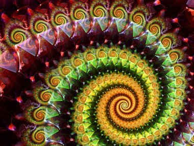 Soyut dijital olarak oluşturulan görüntü parlak renkli sarmal