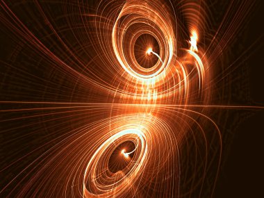 Soyut halkalar ve yansıma - dijital olarak oluşturulan görüntü