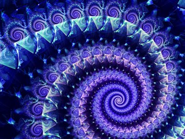 Soyut dijital olarak oluşturulan görüntü renkli sarmal