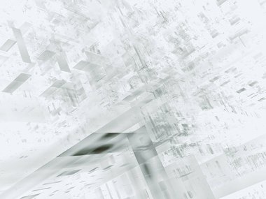 Soyut beyaz ve gri arkaplan - dijital olarak oluşturulan 3d illüstrasyon