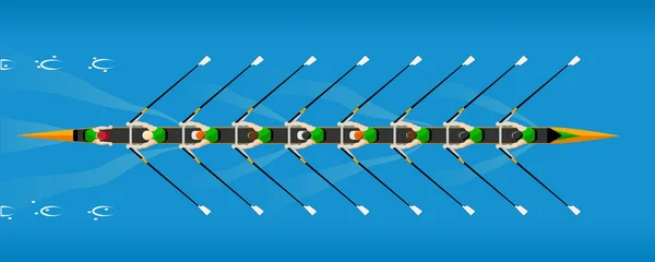 Coxed ocple scull kayık takımı yarışı kazandı.