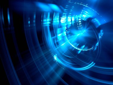 Işık efektli basit teknoloji tarzı arkaplan - soyut 3d illüstrasyon