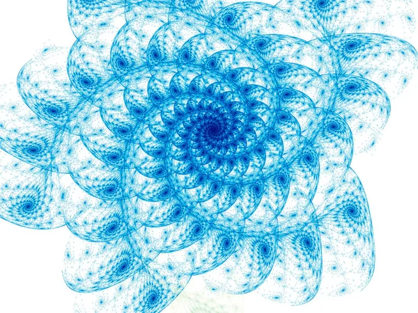 Streszczenie niebieska spirala fraktalna - ilustracja generowana komputerowo — Zdjęcie stockowe